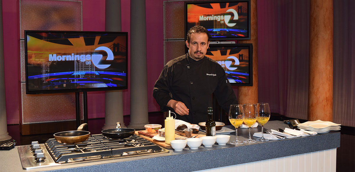 Chef Bernardo Hosting A Segment on Television